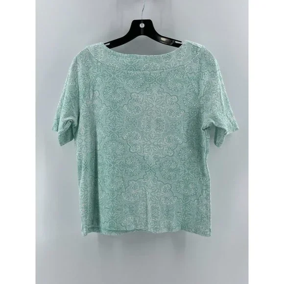 Jones New York Signature Women's Short Sleeve Green Shirt Top Size Large - Picture 3 of 9